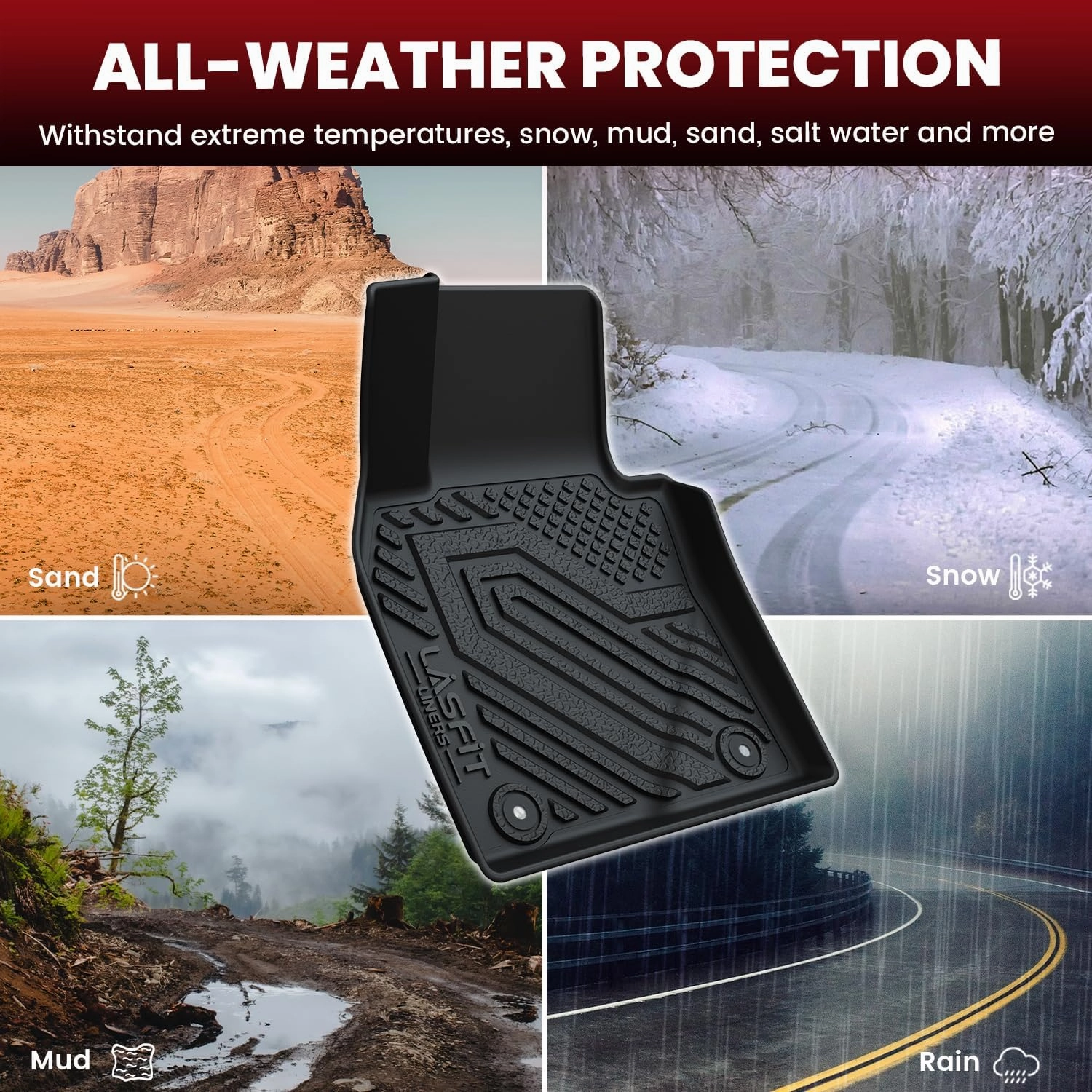 LASFIT Floor Mats & Cargo Mat Fit for Mazda CX30 2025 2024 2023 2022 2021 2020, Custom Fit TPE All Weather Car Mats Floor Liners & Trunk Mat Full Set Floor Mats for Mazda CX-30 2020-2025, Black