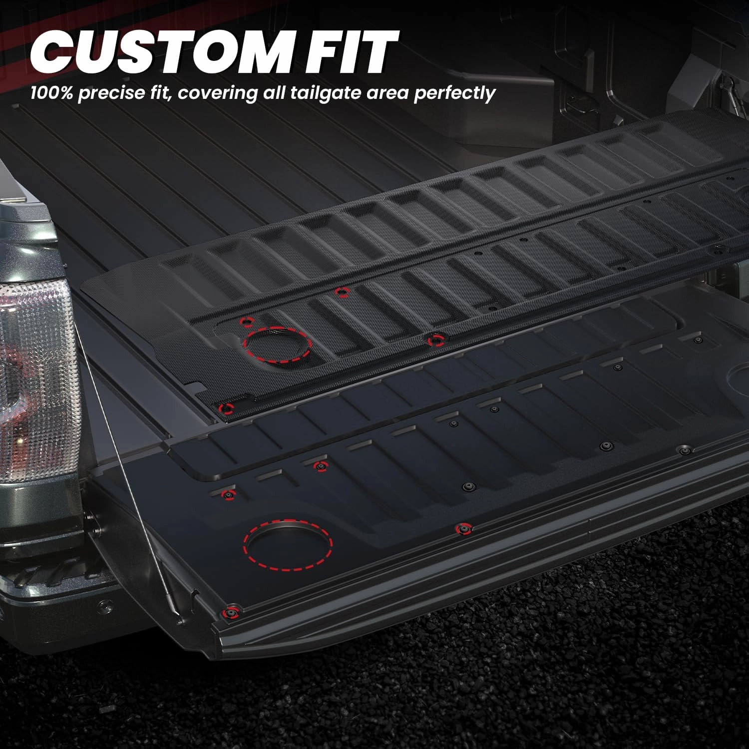 LASFIT Truck Tailgate Mat for Ford Ranger 2025 2024 5FT Truck Bed All Weather Protector TPE Tailgate Liner,1pc Black