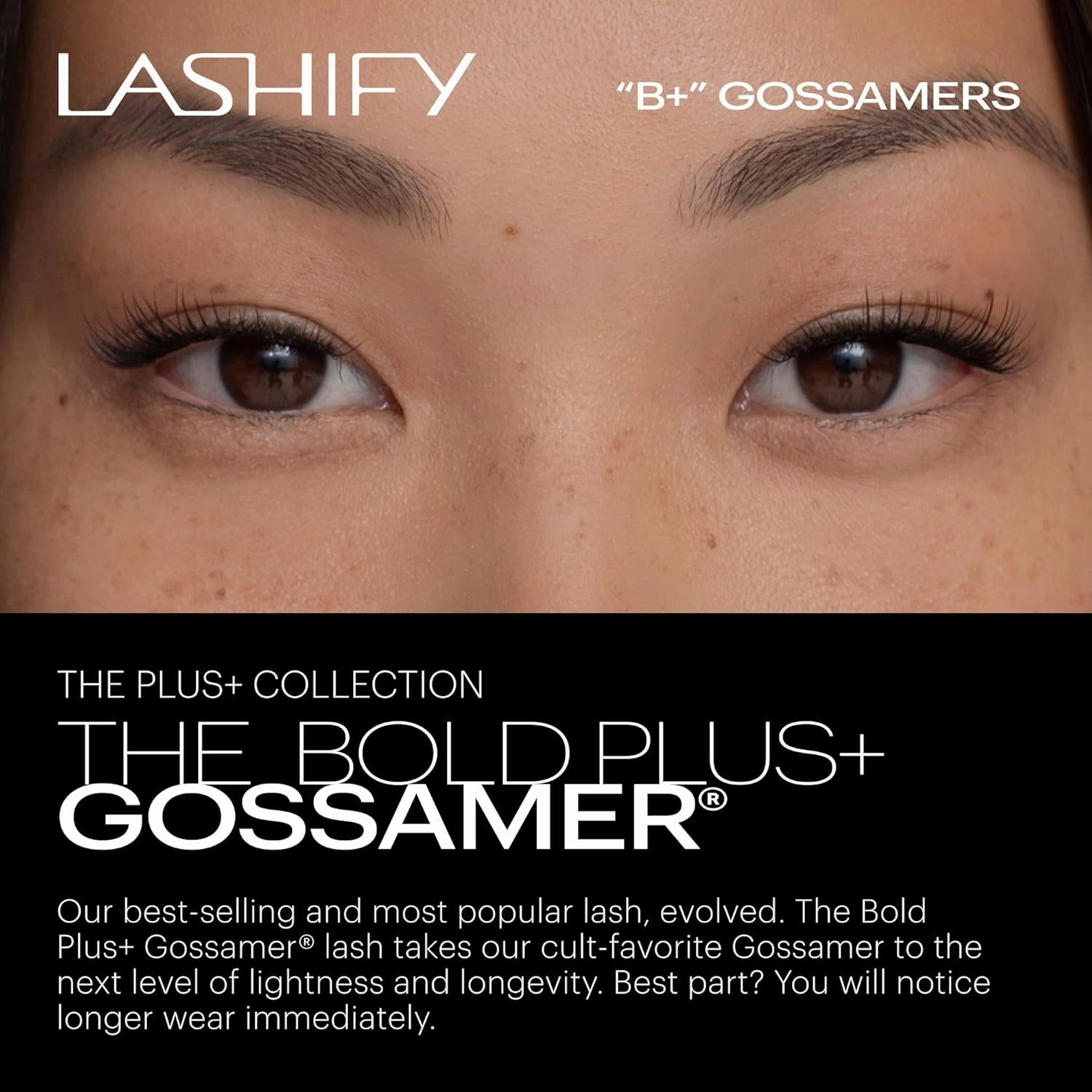 Lashify Bold Plus  14mm Gossamer Eyelash Extensions Refill in Black, Easy DIY False Lashes for the Most Delicate, Natural and Long Lasting Look