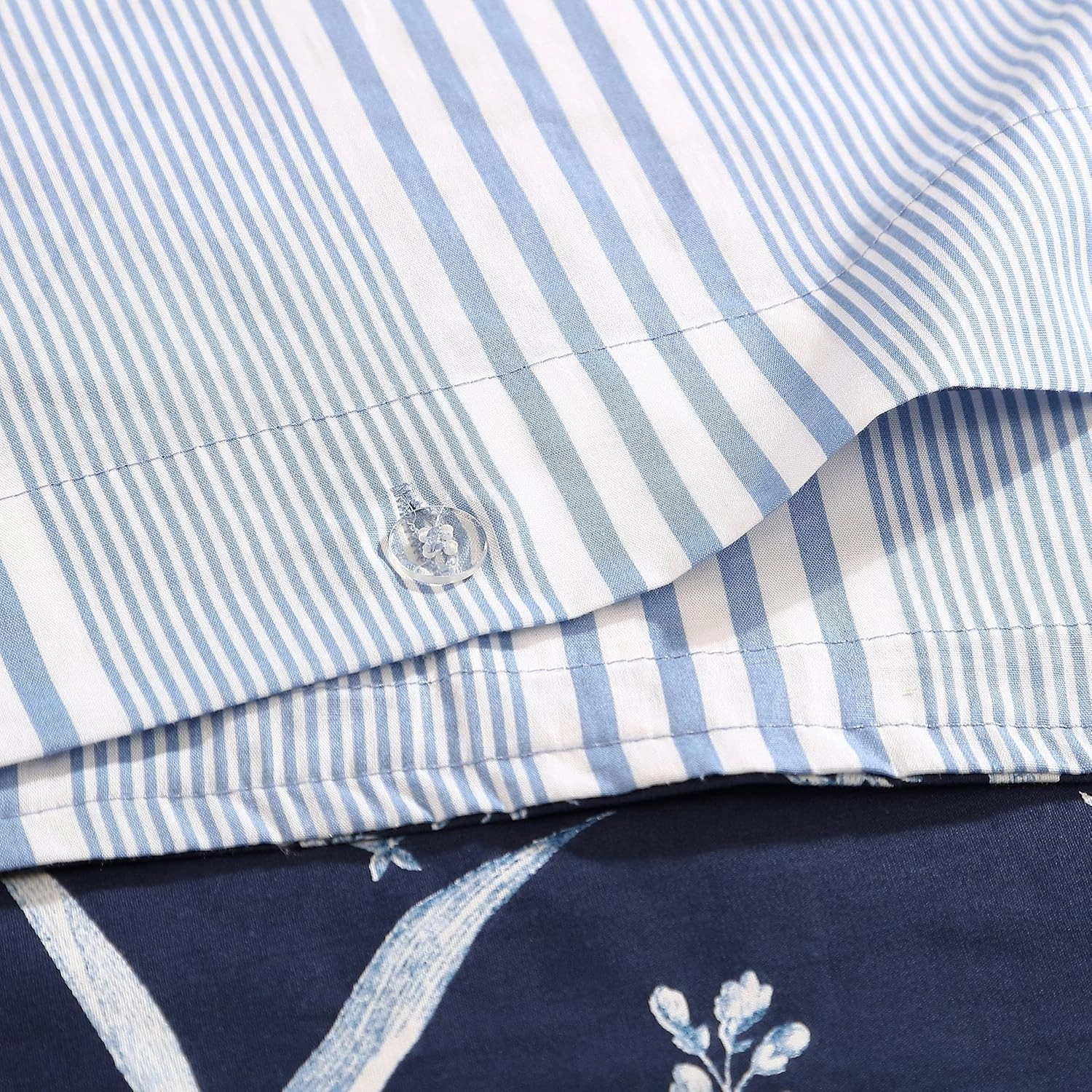 Laura Ashley- Twin Duvet Cover Set, Reversible Cotton Bedding Set, Includes Matching Sham(s) with Bonus Euro Sham(s) & Throw Pillow Covers (Branch Toile Blue, Twin)