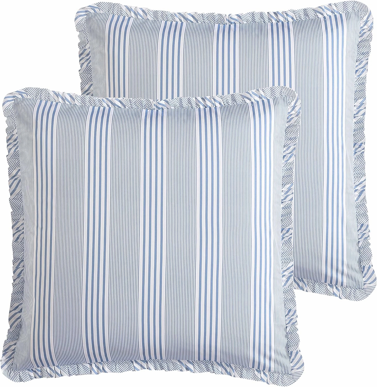 Laura Ashley- Twin Duvet Cover Set, Reversible Cotton Bedding Set, Includes Matching Sham(s) with Bonus Euro Sham(s) & Throw Pillow Covers (Branch Toile Blue, Twin)