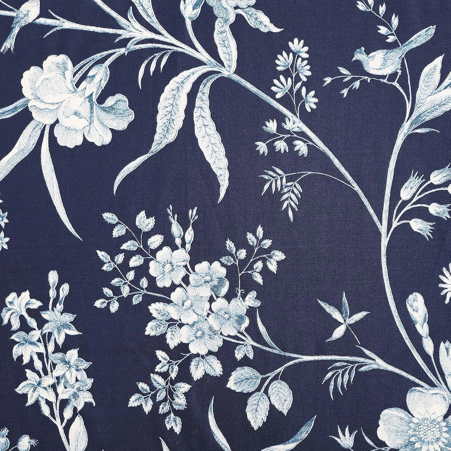 Laura Ashley- Twin Duvet Cover Set, Reversible Cotton Bedding Set, Includes Matching Sham(s) with Bonus Euro Sham(s) & Throw Pillow Covers (Branch Toile Blue, Twin)