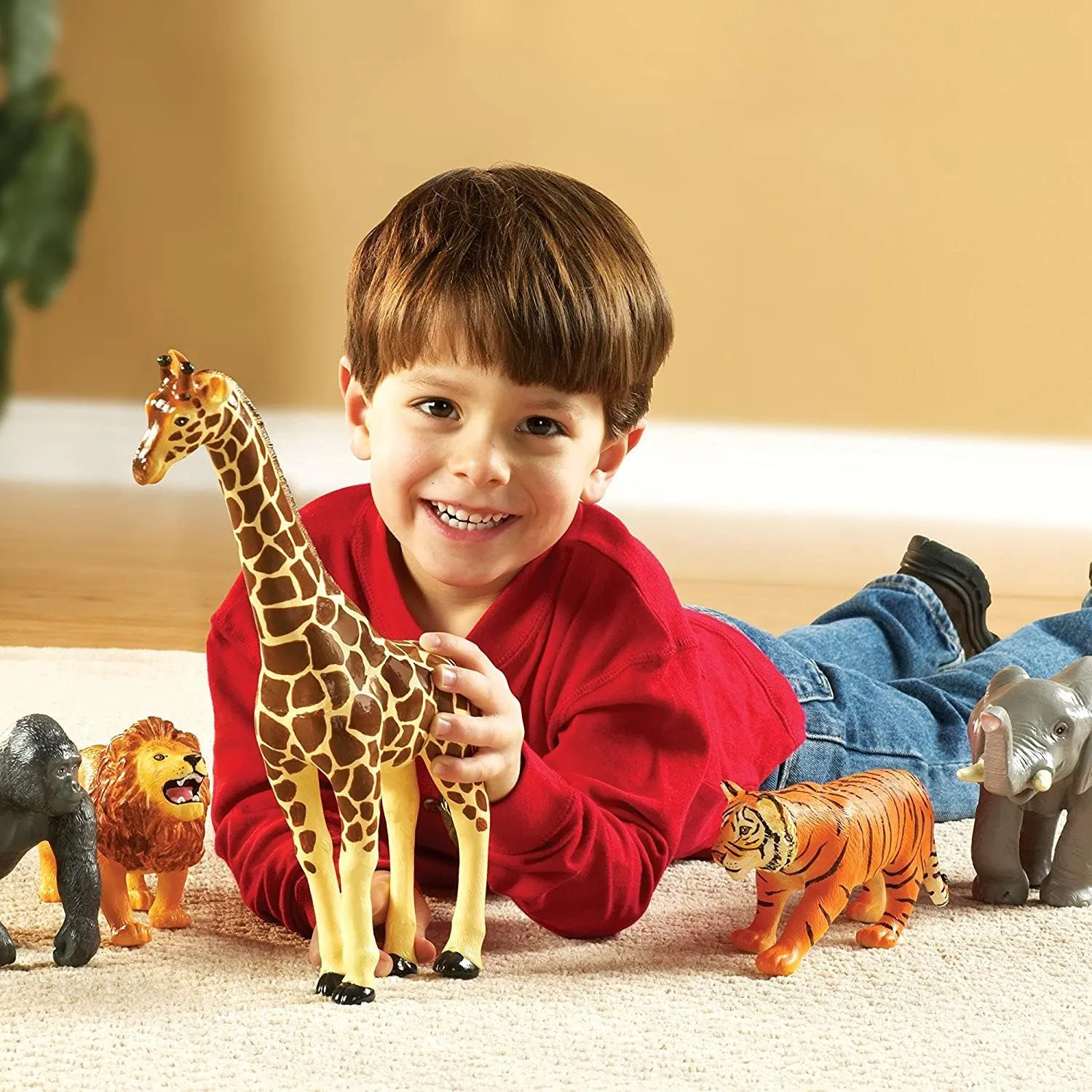 Learning Resources Jumbo Jungle Animals, Animal Toys for Kids, Safari Animals, 5 Pieces, Ages 18 months 
