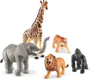 Learning Resources Jumbo Jungle Animals, Animal Toys for Kids, Safari Animals, 5 Pieces, Ages 18 months 