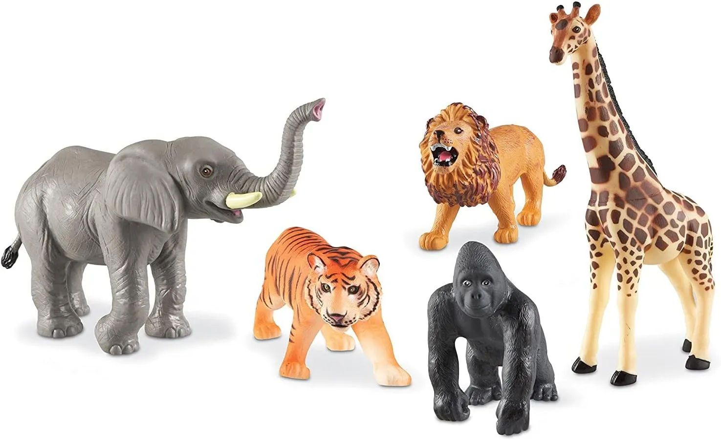 Learning Resources Jumbo Jungle Animals, Animal Toys for Kids, Safari Animals, 5 Pieces, Ages 18 months 