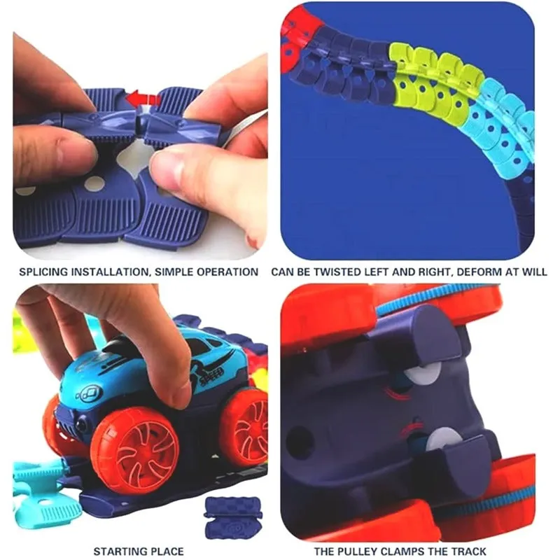 LED Light-Up Race Car Track Set (44 Pcs)