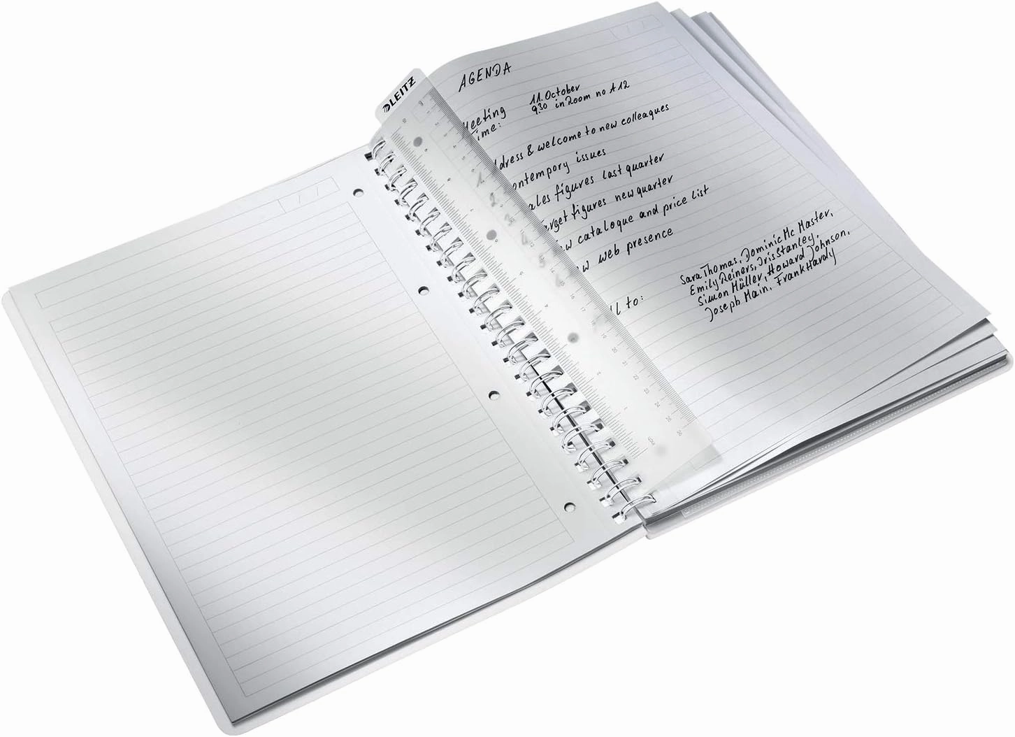 Leitz A4 Flexible Cover Notebook, Black Wire Bound, 80 Sheets, Ruled, 80 GSM Ivory Paper, Wow Get Organised Range