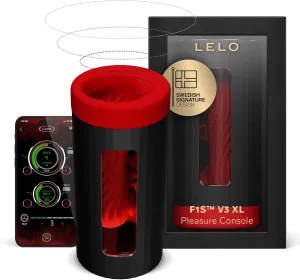 LELO F1S V3 XL Male Sex Toy with Bluetooth App, Automatic Male Masturbator with 7 Settings Sex Toy for Men with an Interactive AI Mode, Hands Free Masturbators, Male Stroker, Male Sex Toy, Red