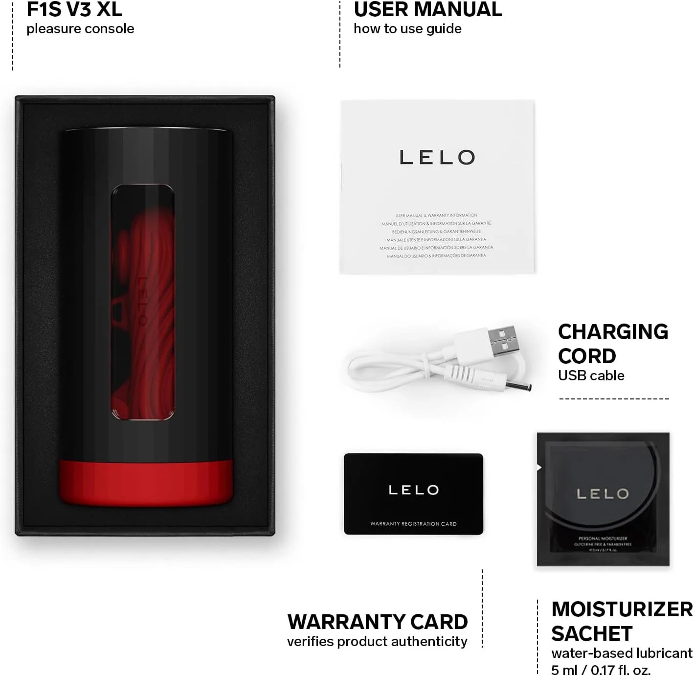 LELO F1S V3 XL Male Sex Toy with Bluetooth App, Automatic Male Masturbator with 7 Settings Sex Toy for Men with an Interactive AI Mode, Hands Free Masturbators, Male Stroker, Male Sex Toy, Red