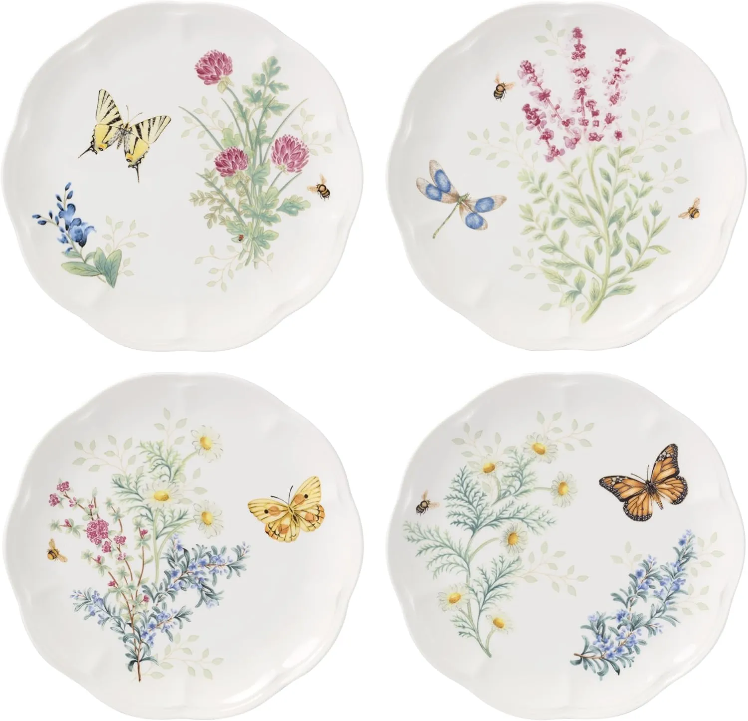 Lenox 897793 Butterfly Meadow Herbs Accent Plates, Set Of 4