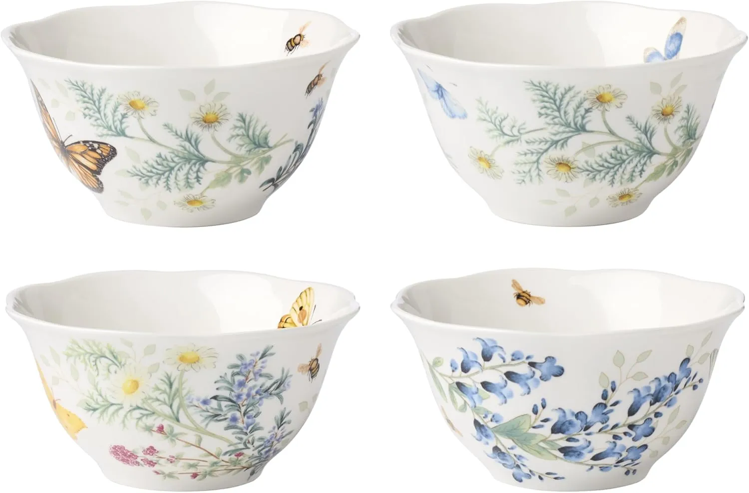 Lenox 897796 Butterfly Meadow Herbs Rice Bowls, Set Of 4