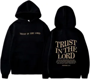 Letter Graphic Christian Faith Hoodies for Women Bible Verse Trust In The Lord Jesus Hoodie Fashion Pullover Christ