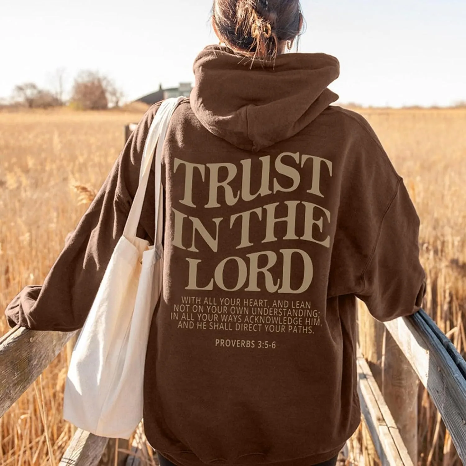 Letter Graphic Christian Faith Hoodies for Women Bible Verse Trust In The Lord Jesus Hoodie Fashion Pullover Christ