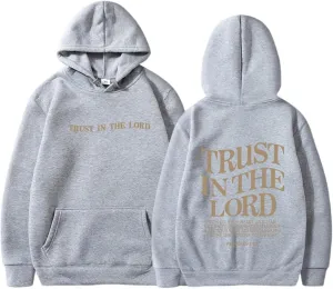 Letter Graphic Christian Faith Hoodies for Women Bible Verse Trust In The Lord Jesus Hoodie Fashion Pullover Christ