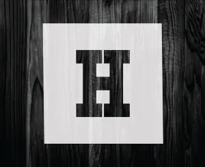 Letter H Stencil, Mylar reusable stencil, Stencil, FAST SHIPPING