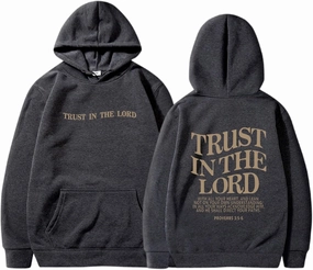 Letter Graphic Christian Faith Hoodies for Women Bible Verse Trust In The Lord Jesus Hoodie Fashion Pullover Christ