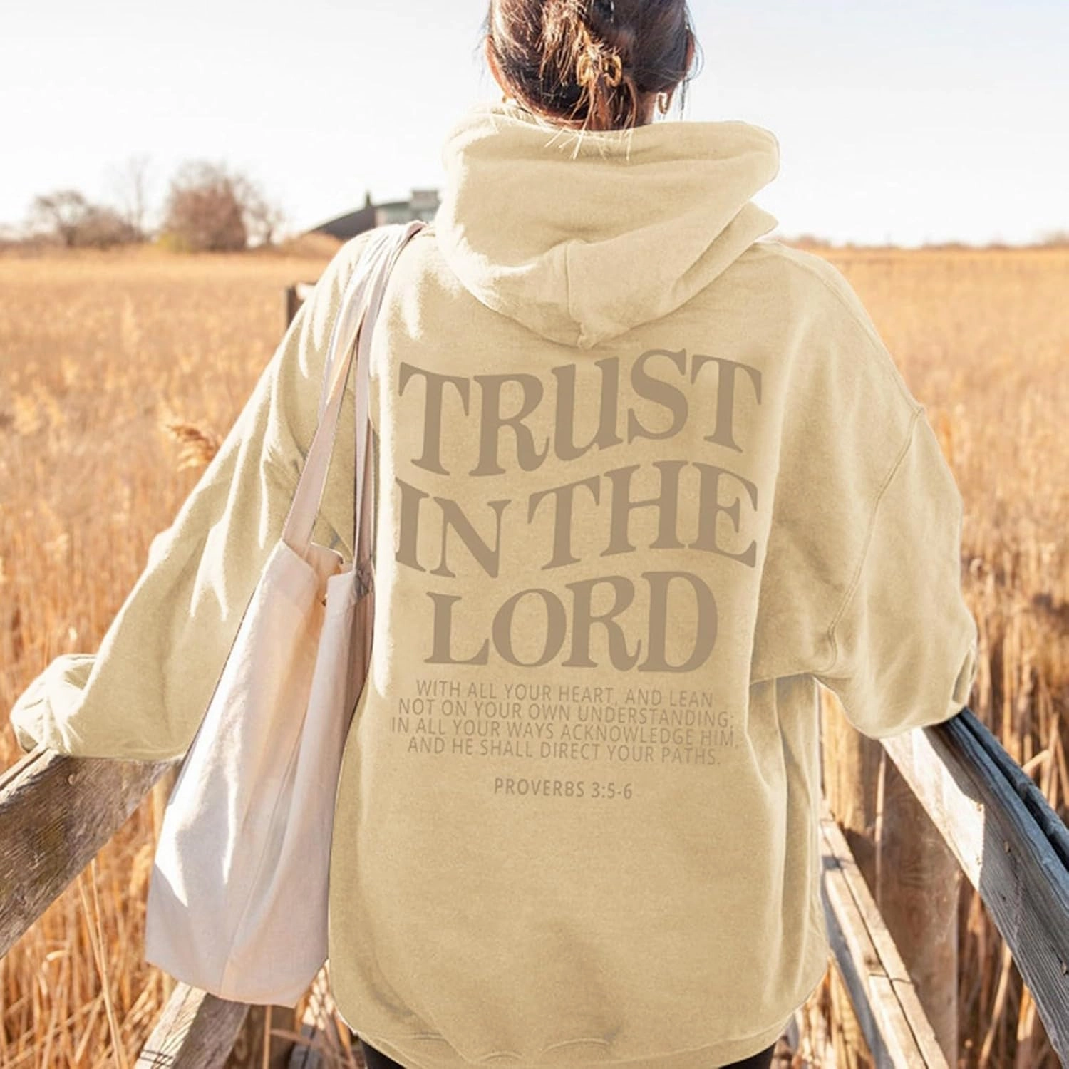 Letter Graphic Christian Faith Hoodies for Women Bible Verse Trust In The Lord Jesus Hoodie Fashion Pullover Christ