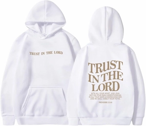 Letter Graphic Christian Faith Hoodies for Women Bible Verse Trust In The Lord Jesus Hoodie Fashion Pullover Christ