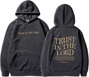 Letter Graphic Christian Faith Hoodies for Women Bible Verse Trust In The Lord Jesus Hoodie Fashion Pullover Christ