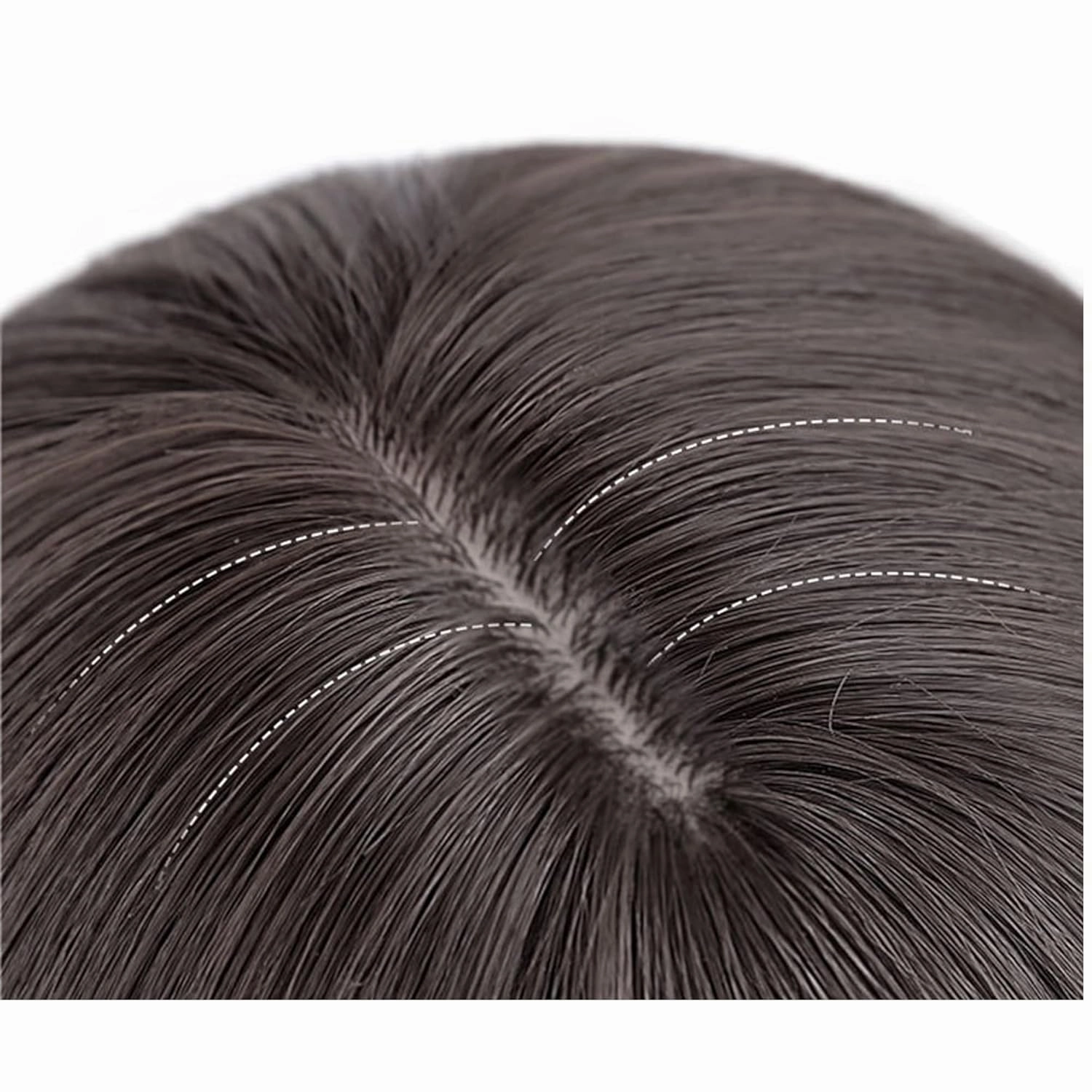 Letuwj Wig female long hair natural black medium length hair wig set Black tea seven-piece set one size