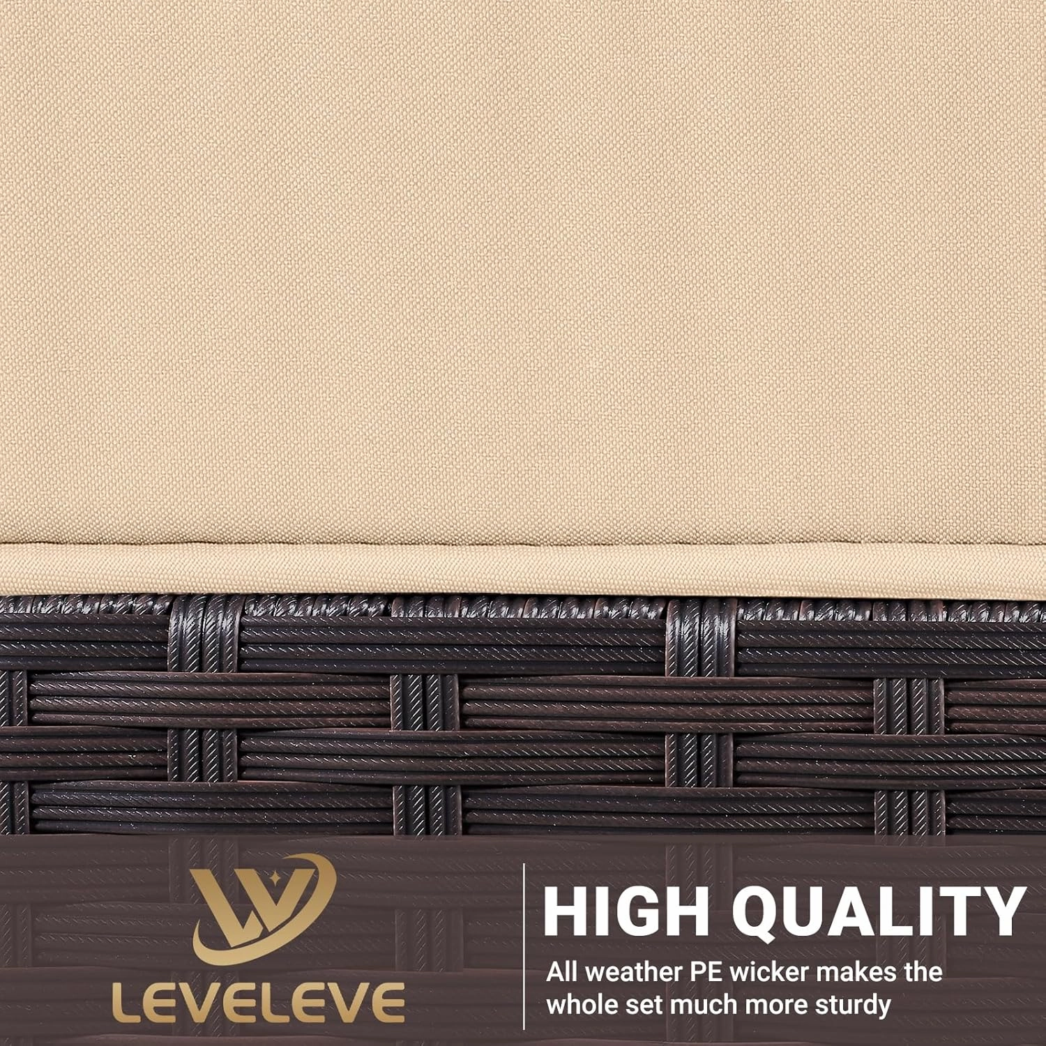 LEVELEVE 7 Pieces Outdoor Patio Furniture Sets,Rattan Conversation Sectional Set,Manual Weaving Wicker Patio Sofa with Tea Table