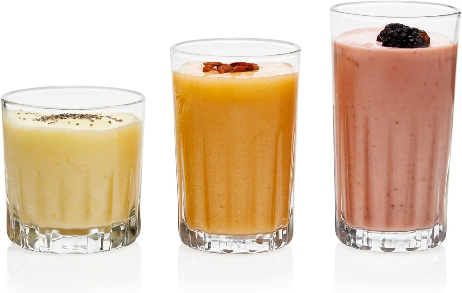 Libbey Brockton Tumbler, Juice and Rocks Glasses Set, Clear, Classic Cut Drinkware Set of 24, Elegant Dishwasher Safe Barware Glasses for Everyday Use