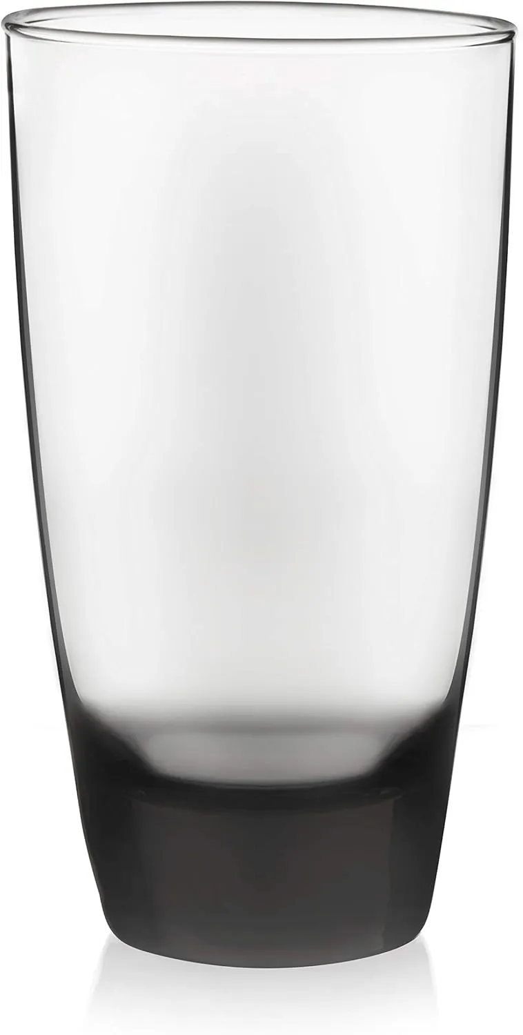Libbey Classic Rocks and Tumbler Glasses Set of 16, Smoke Hue, Lead-Free Water Glasses , Dishwasher Safe Drinking Glasses Set