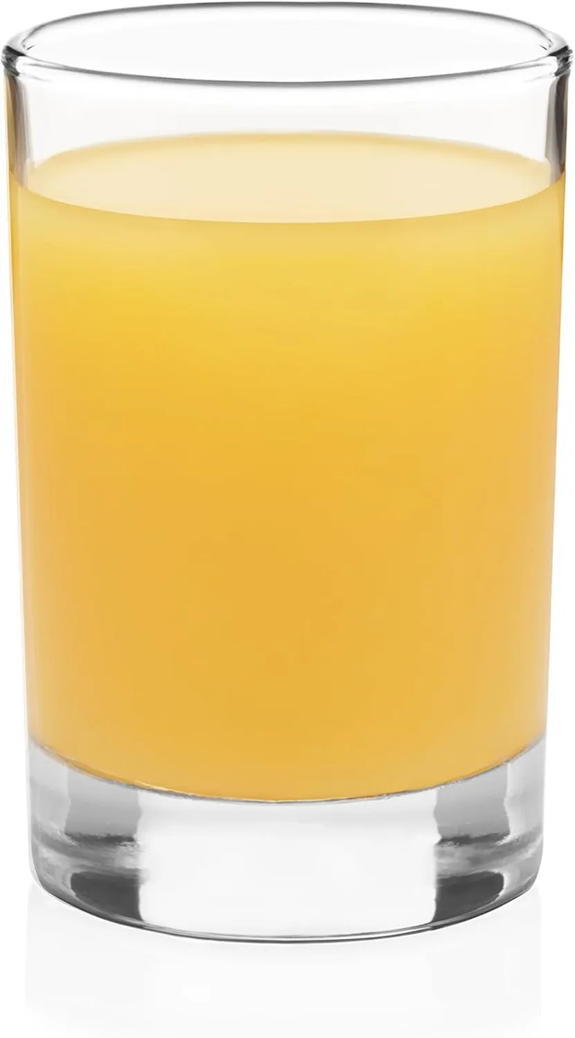 Libbey Fruit Juice Glasses, Heavy Base Glasses Drinking Set of 8, Breakfast Juice Cups, Everyday Clear Drinking Glasses for Cold Drinks