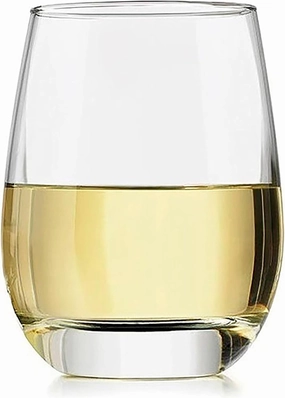 Libbey 231 Stemless Wine Glasses Set of 12, Clear, Restaurant Quality Red and White Wine Glasses, Drinking Glasses Set for Large Gatherings and Events.