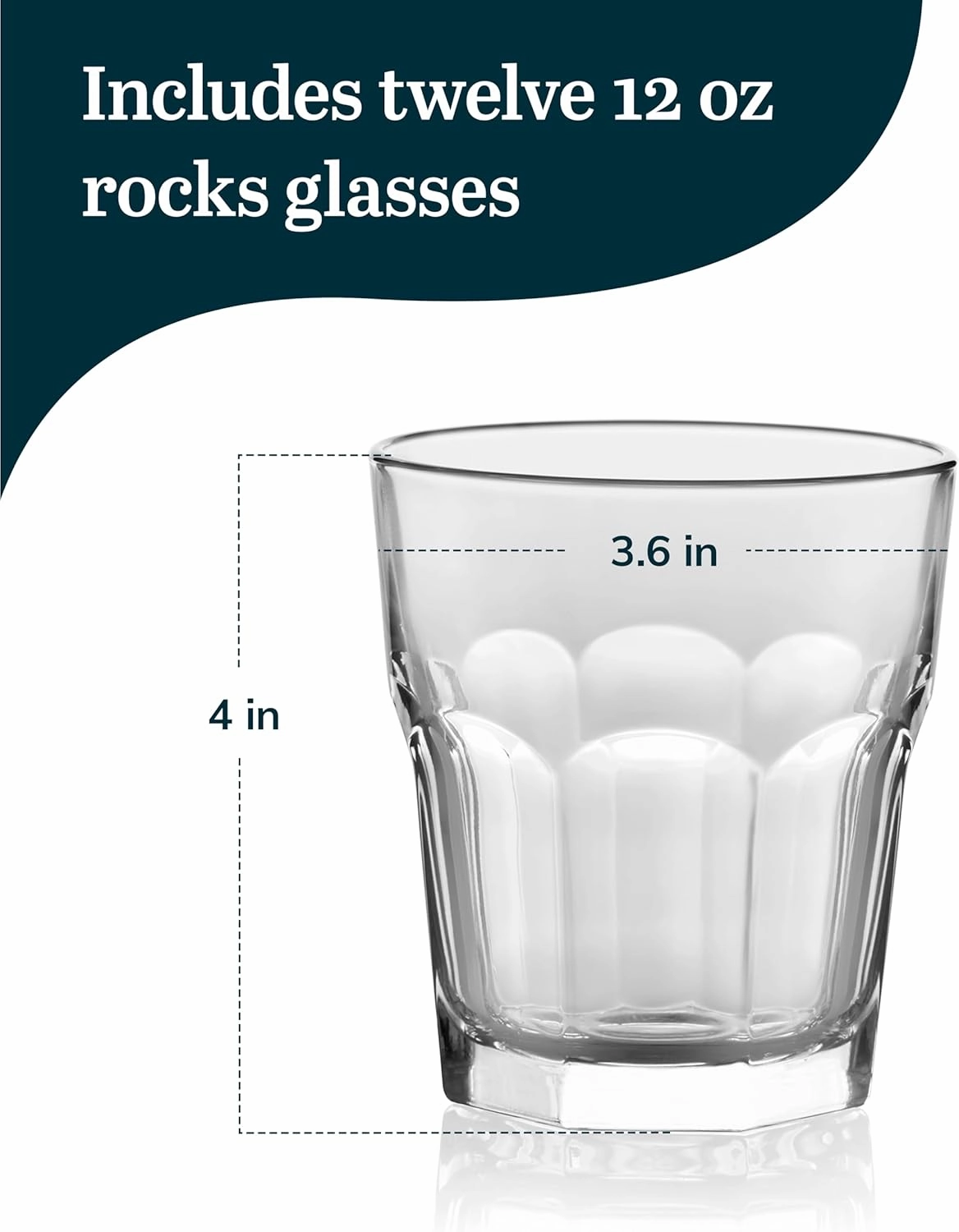 Libbey Gibraltar Rocks Glasses Set of 12, 12-Ounce, Iconic Heavy Base Bar Glassware, Dishwasher Safe Whiskey Drinking Glass Set for Everyday Use