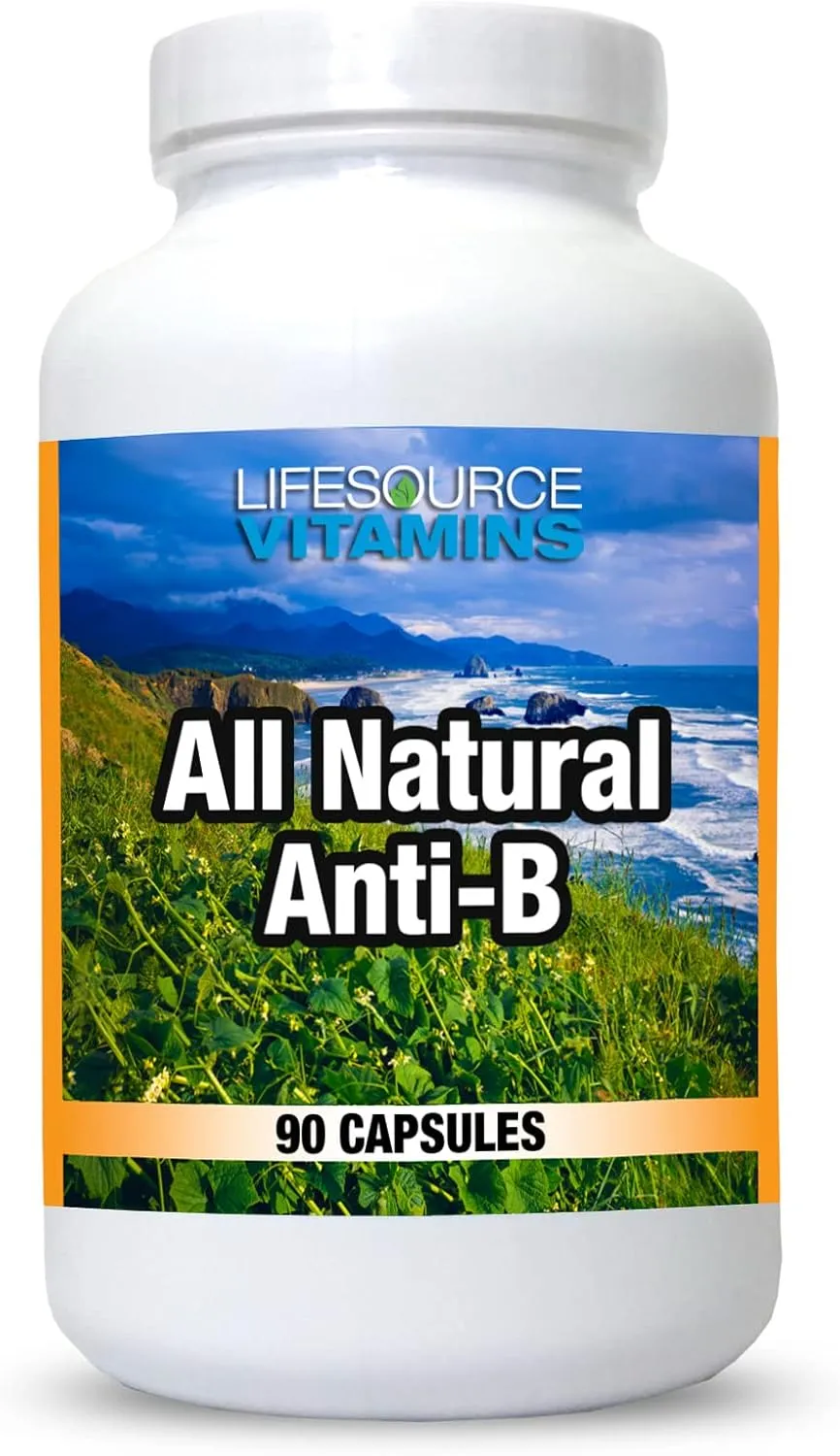 LifeSource Vitamins All Natural Anti-B for Immune Support, 14 All Natural Ingredient with Echinacea & Garlic Extract, 90 Immune Defense Capsules.