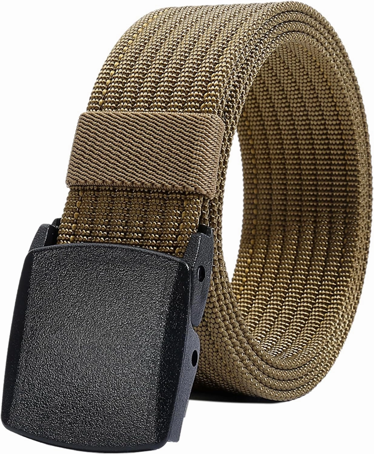 LionVII Men's Nylon Work Belts - Breathable Webbing Canvas Belt with Plastic Buckle, Adjustable Trim to Fit 28-49" Waist