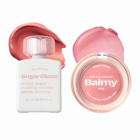 Lip Potion Sugar Glaze No.2 Rose Ball & Balmy Cream Cheek No.1 Baby Rose