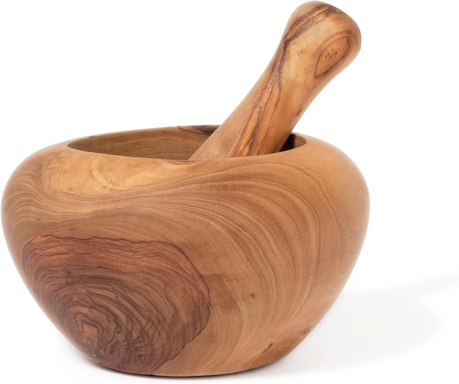 Lipper International Olive Wood Mortar and Pestle Set for Grinding Herbs and Spices