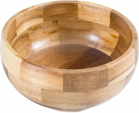 Lipper International Acacia Wood Footed Round Serving Bowl for Fruits or Salads, Small, 7" Diameter x 2.5" Height, Single Bowl