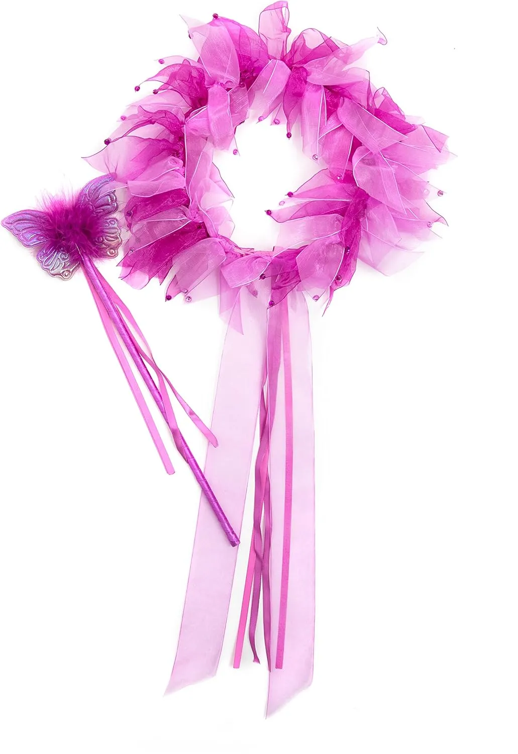 Little Adventures Fairy Princess Halo & Wand Child Accessory Set - Pretend Play and Party Accessories