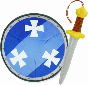 Little Knights Sword and Shield Playset - Safe Plush Soft Pretend Play Weapons - Gifts for Kids - Blue