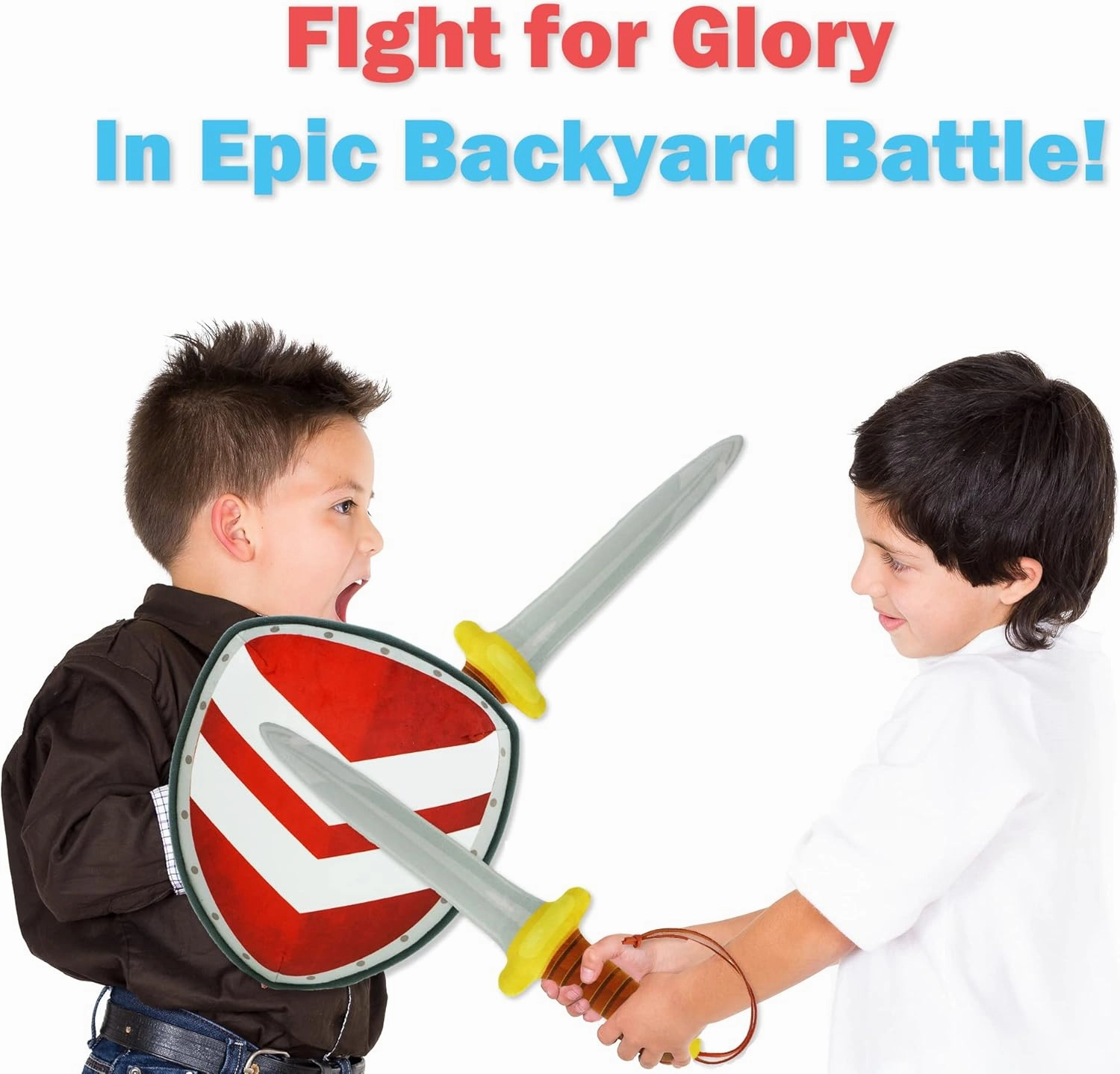 Little Knights Sword and Shield Playset - Safe Plush Soft Pretend Play Weapons - Gifts for Kids - Blue