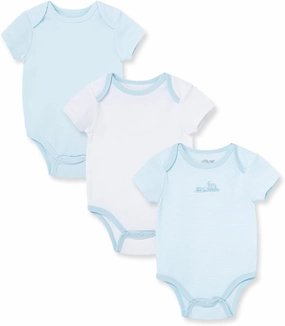 Little Me Clothes for Baby 3-Pack 100% Cotton Scratch Free Tag Bodysuits, Newborn to 9 Months