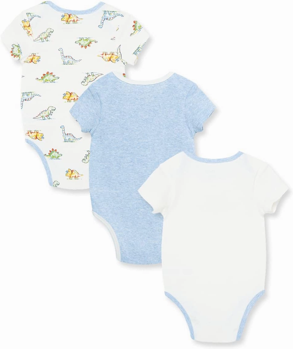 Little Me Clothes for Baby 3-Pack 100% Cotton Scratch Free Tag Bodysuits, Newborn to 9 Months