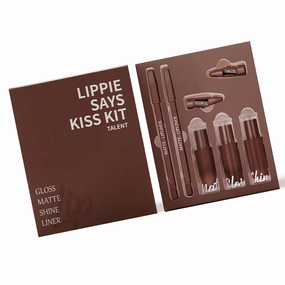 Long Lasting Lip Stain Set Matte Liquid Lipstick  Shimmer Lip Gloss   Plumping Lip Gloss   Lip Liner 5 In 1 Lipstick Set