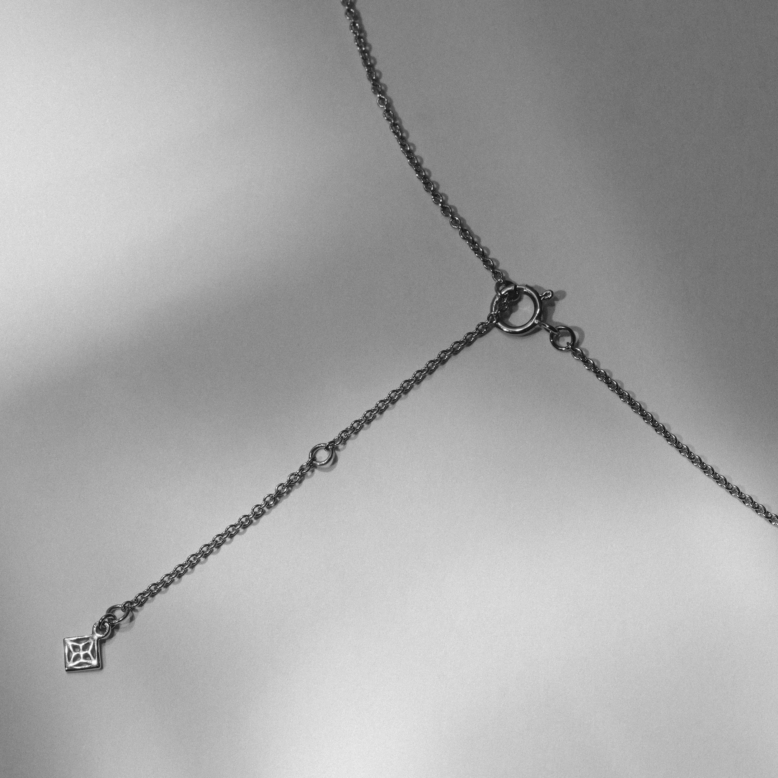 Love Letter Initial Q Lab Diamond Necklace set in 9K White Gold