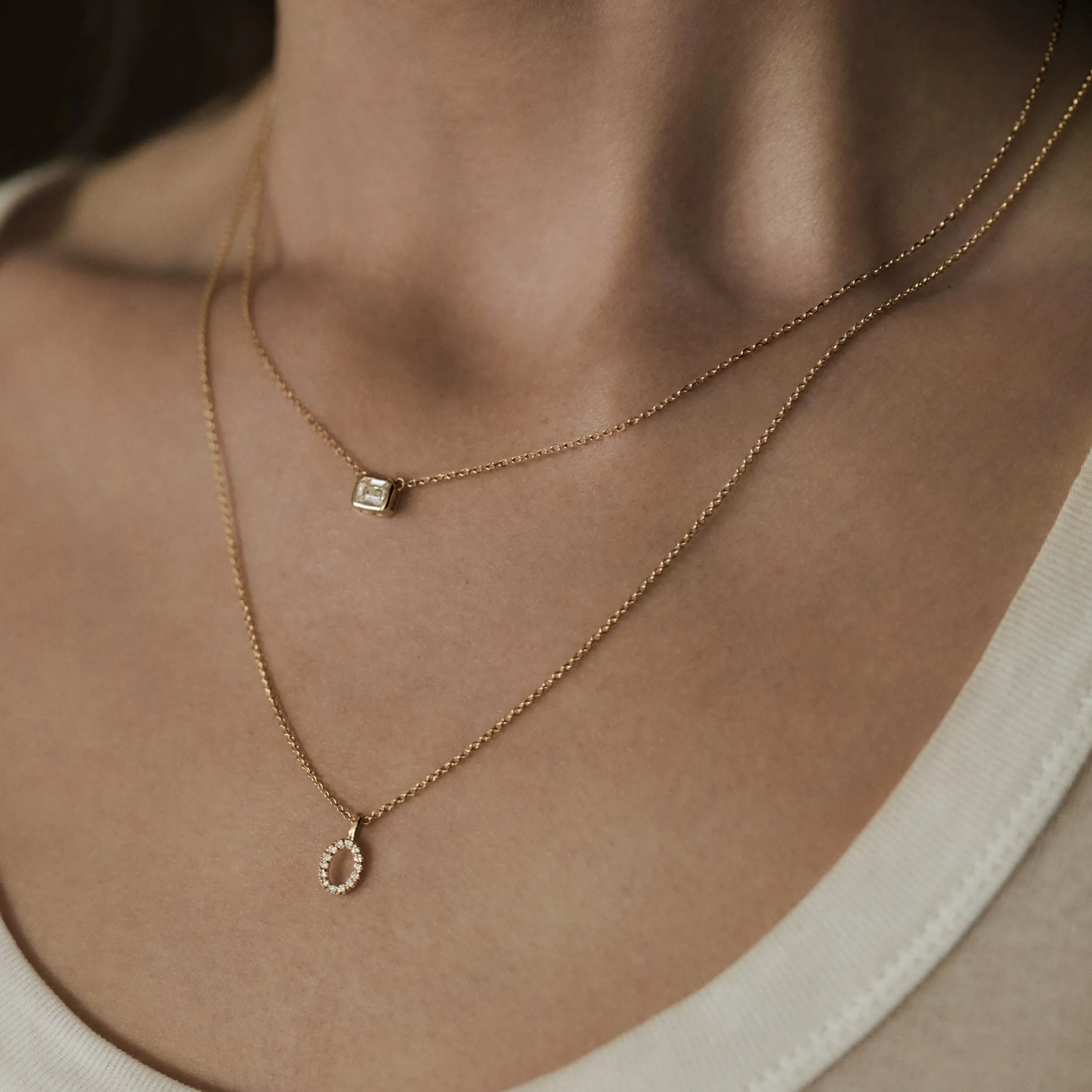 Love Letter Initial W Lab Diamond Necklace set in 9K Yellow Gold