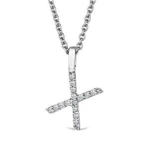 Love Letter Initial X Lab Diamond Necklace set in 9K White Gold