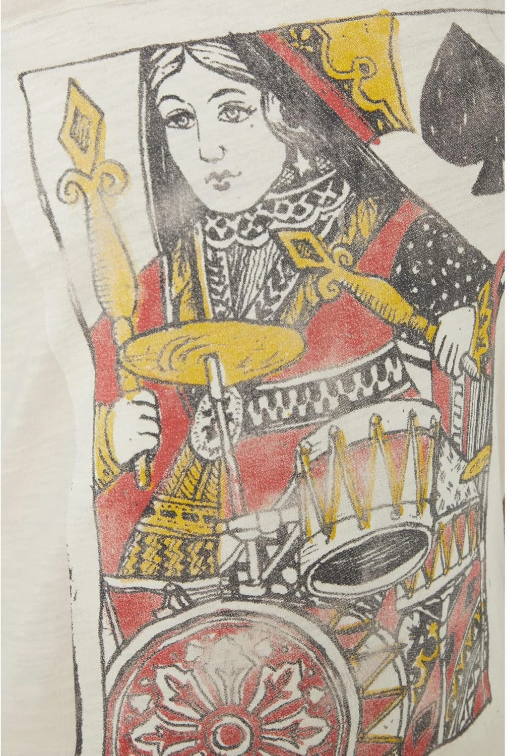 Lucky Brand Women's Short Sleeve Queen of Spades Graphic Tee