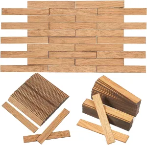 LUOZZY 80 Pcs Miniature Dollhouse Flooring 1: 12 Dollhouse Accessories 3.93X0.59 Inch Mini Wooden Dollhouse Floor Boards Mini Rectangular Tiles Dollhouse Floor Decor
