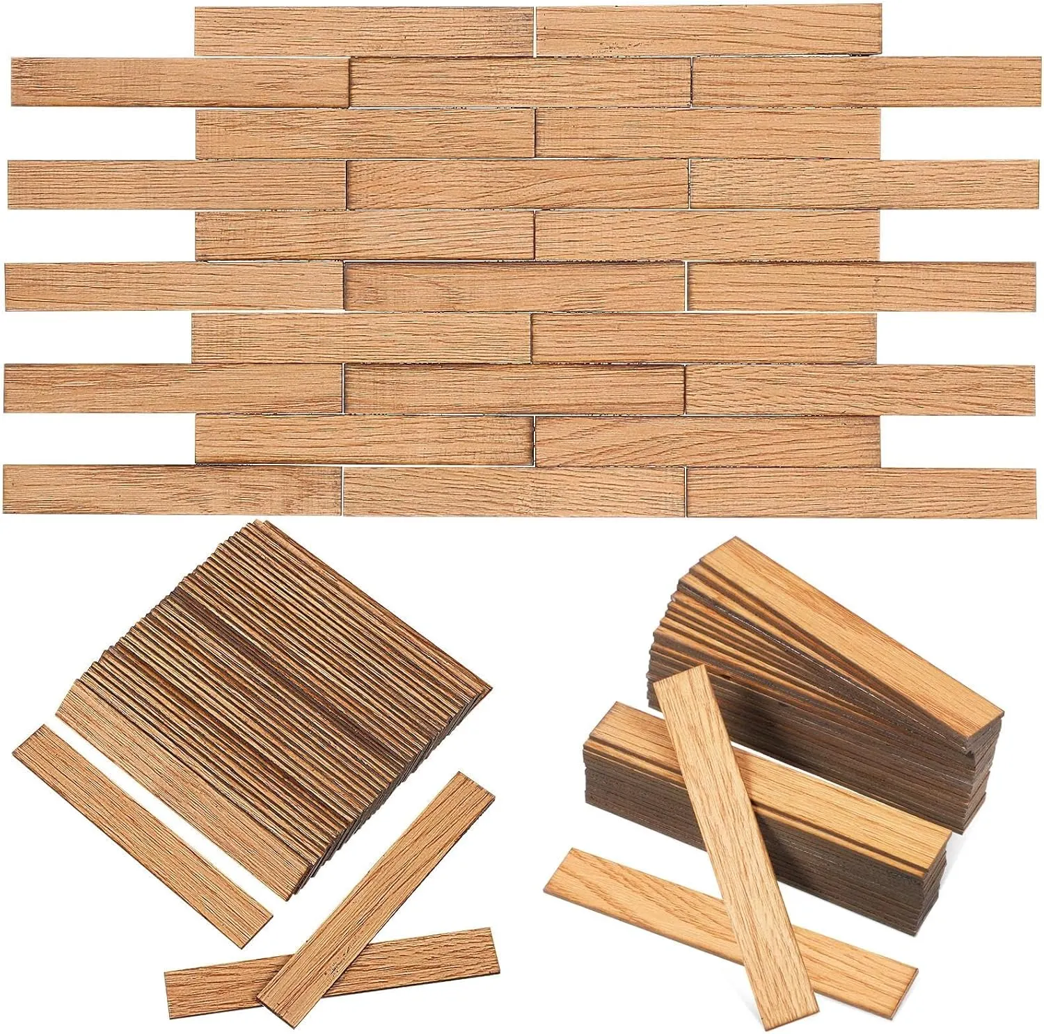 LUOZZY 80 Pcs Miniature Dollhouse Flooring 1: 12 Dollhouse Accessories 3.93X0.59 Inch Mini Wooden Dollhouse Floor Boards Mini Rectangular Tiles Dollhouse Floor Decor
