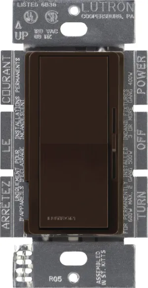Lutron DVLV-600P-BR Diva Magnetic Low-Voltage Dimmer, Brown