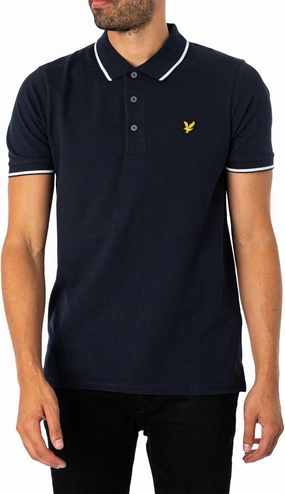 Lyle & Scott Mens Tipped Polo Shirt (M) (Dark Navy/White)
