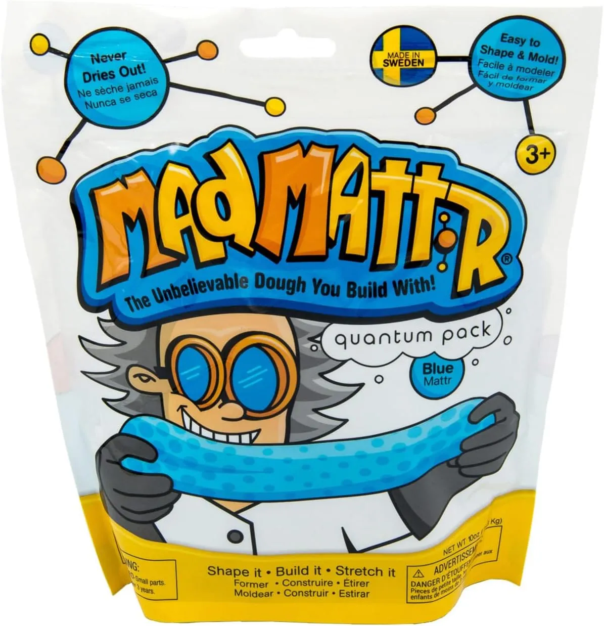 Mad Mattr is The Addictive, Super-Soft, and Satisfying Dough-Like Material That Shapes and molds Easily and Never Dries Out (Blue,10oz)